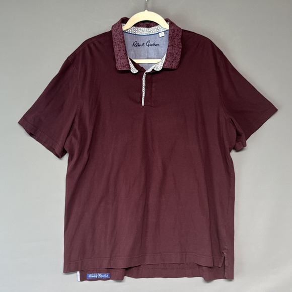 Robert Graham Other - Robert Graham Mens Classic Fit Polo Shirt Sz 2XL Velvet Color Cotton Purple